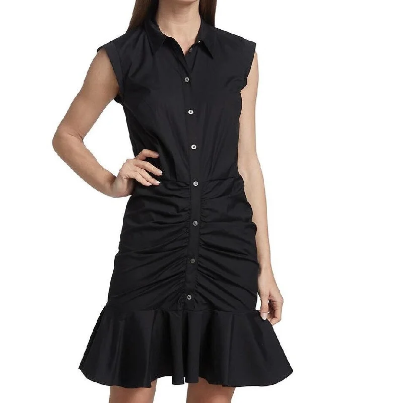 Veronica Beard Women's Ruched Shirtdress, Black