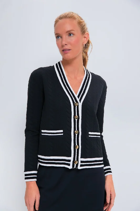 Black Cable Charley Cardigan