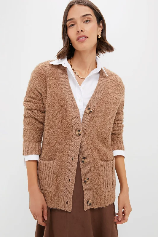 Camel Boucle Amy Cardigan