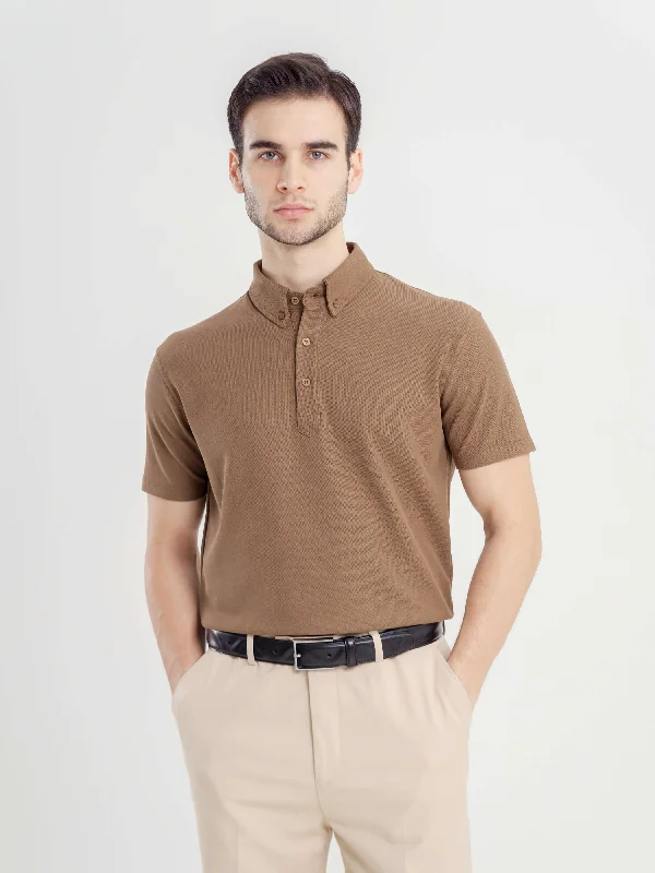 Dante Polo Button Down Short Sleeve - Coffee