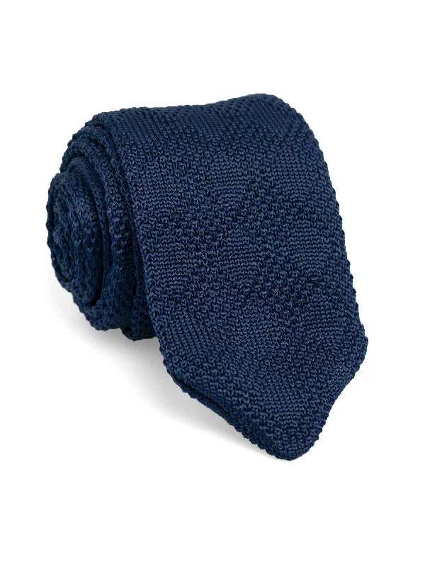 Knit Tie - Navy Blue