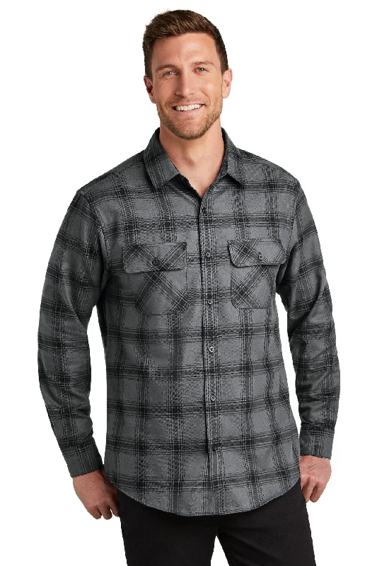 Grey/ Black Open Plaid