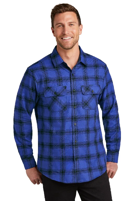 Royal/ Black Open Plaid