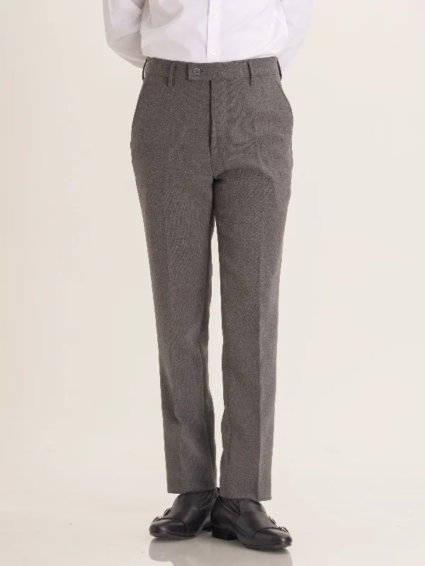 Trousers With Belt Loop - Ash Grey Plain (Stretchable)