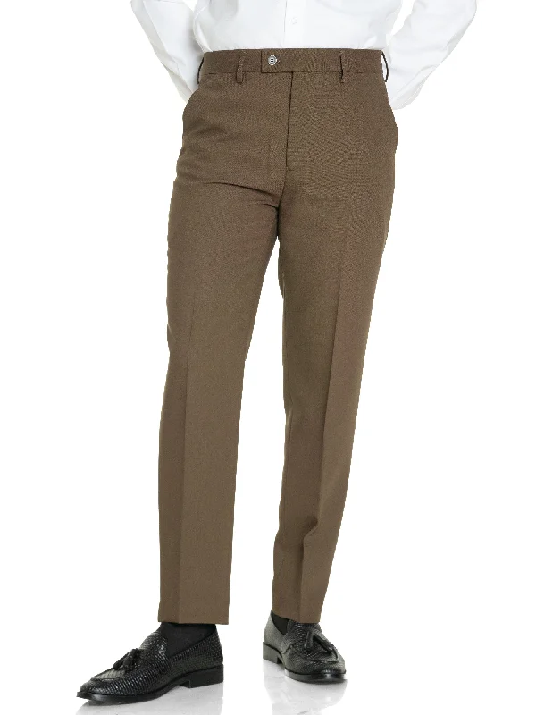 Trousers With Belt Loop - Coffee Plain (Stretchable)