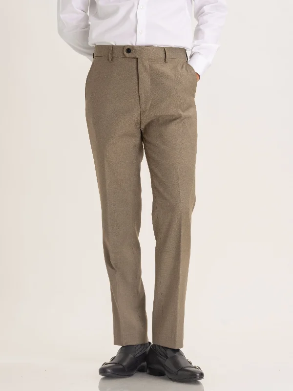 Trousers With Belt Loop -  Khakis Plain (Stretchable)