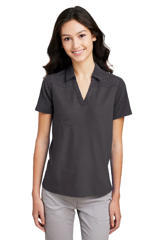 Core 365 Womens Fusion ChromaSoft Performance Moisture Wicking Colorblock Short Sleeve Polo Shirt - Carbon Grey/Heather Carbon Grey