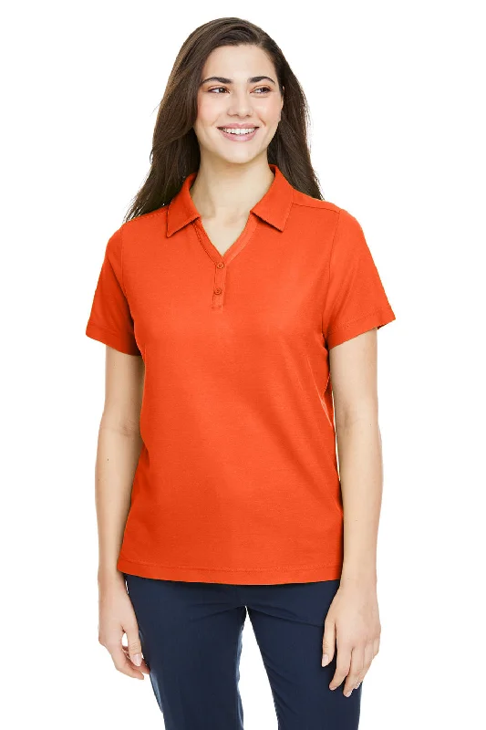 Core 365 Womens Fusion ChromaSoft Performance Moisture Wicking Pique Short Sleeve Polo Shirt - Campus Orange