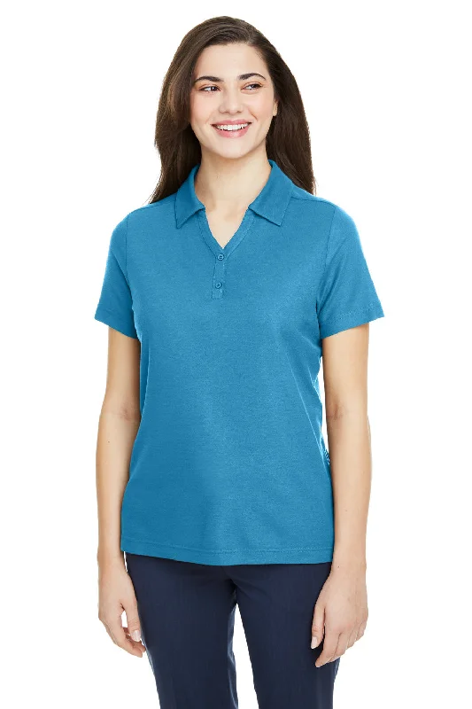 Core 365 Womens Fusion ChromaSoft Performance Moisture Wicking Pique Short Sleeve Polo Shirt - Electric Blue