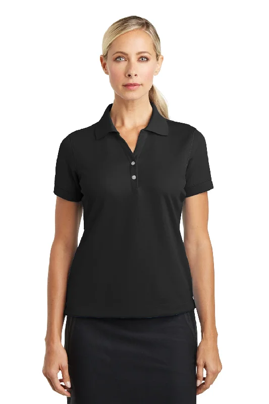 Nike Womens Classic Dri-Fit Moisture Wicking Short Sleeve Polo Shirt - Black