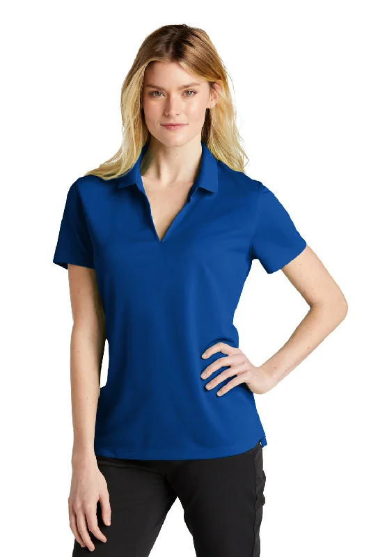 Nike Womens Dri-Fit Moisture Wicking Micro Pique 2.0 Short Sleeve Polo Shirt - Gym Blue