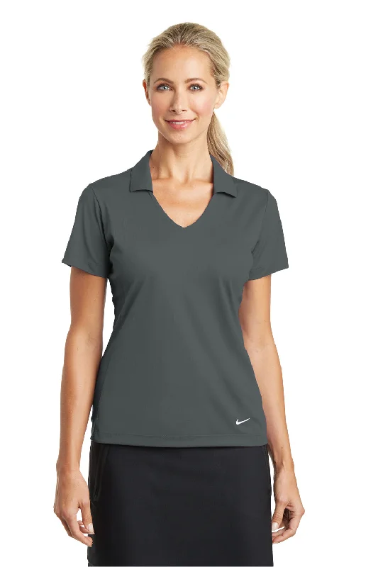 Nike Womens Dri-Fit Moisture Wicking Short Sleeve Polo Shirt - Anthracite Grey