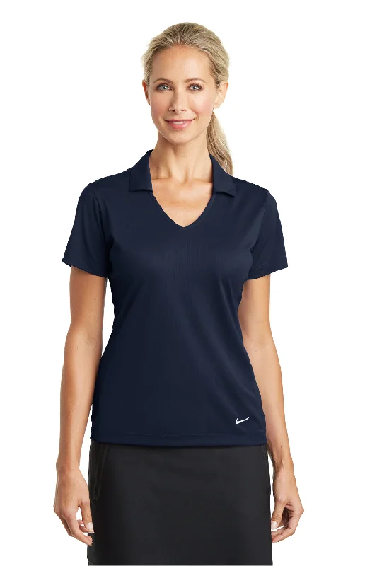 Nike Womens Dri-Fit Moisture Wicking Short Sleeve Polo Shirt - Marine Blue