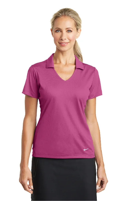 Nike Womens Dri-Fit Moisture Wicking Short Sleeve Polo Shirt - Fire Pink