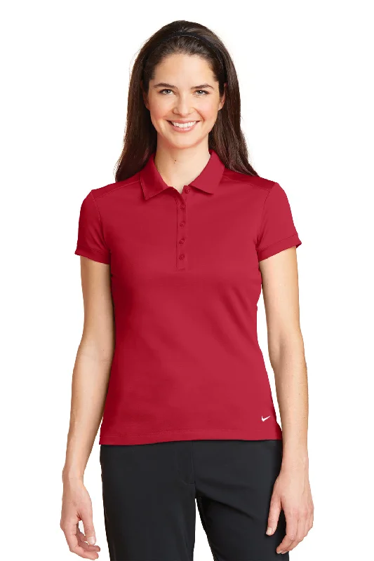 Nike Womens Icon Dri-Fit Moisture Wicking Short Sleeve Polo Shirt - Gym Red