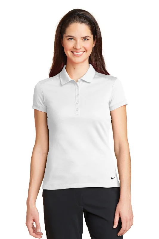 Nike Womens Icon Dri-Fit Moisture Wicking Short Sleeve Polo Shirt - White