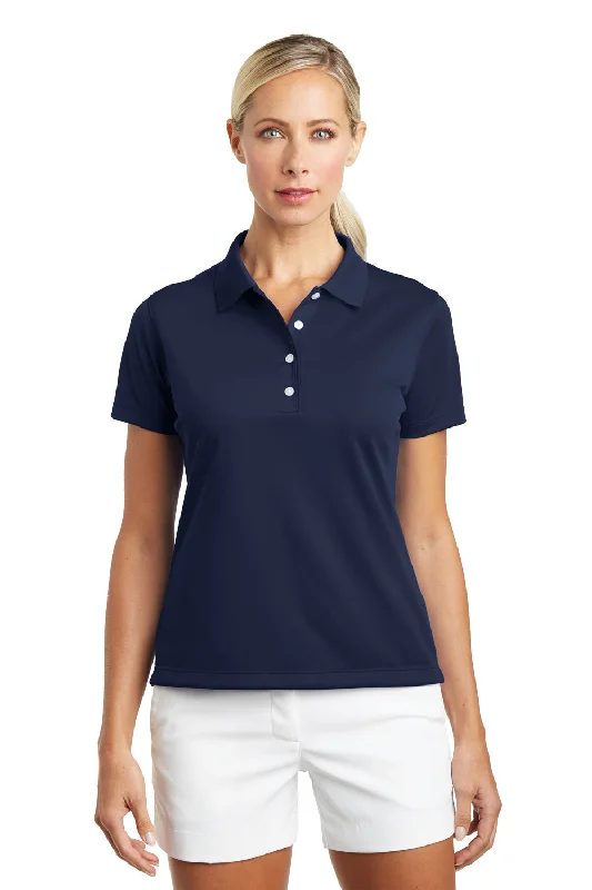 Nike Womens Tech Basic Dri-Fit Moisture Wicking Short Sleeve Polo Shirt - Midnight Navy Blue