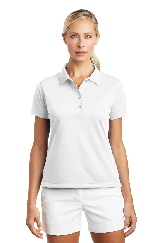 Nike Womens Tech Basic Dri-Fit Moisture Wicking Short Sleeve Polo Shirt - White