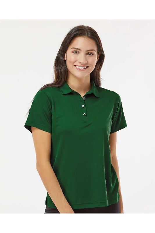 Paragon Womens Saratoga Performance Moisture Wicking Mini Mesh Short Sleeve Polo Shirt - Hunter Green