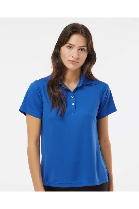 Paragon Womens Saratoga Performance Moisture Wicking Mini Mesh Short Sleeve Polo Shirt - Royal Blue