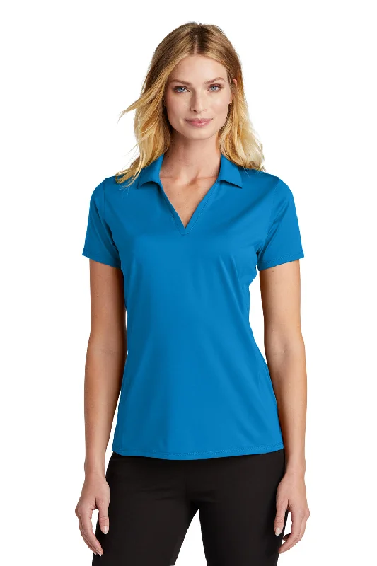 Port Authority Womens Staff Performance Moisture Wicking Short Sleeve Polo Shirt - Brilliant Blue