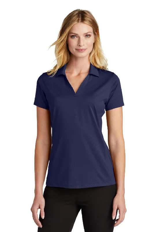 Port Authority Womens Staff Performance Moisture Wicking Short Sleeve Polo Shirt - True Navy Blue