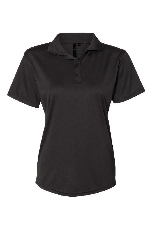 Sierra Pacific Womens Moisture Wicking Short Sleeve Polo Shirt - Black