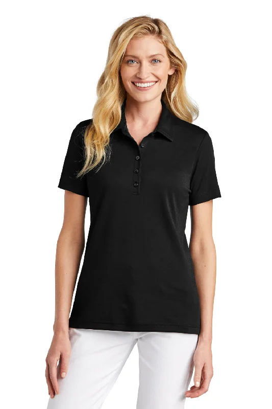 TravisMathew Womens Oceanside Wrinkle Resistant Short Sleeve Polo Shirt - Black