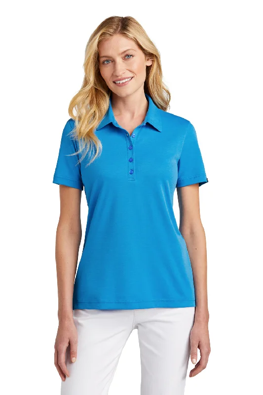 TravisMathew Womens Oceanside Wrinkle Resistant Short Sleeve Polo Shirt - Classic Blue