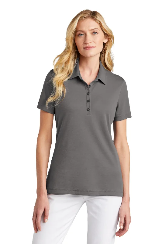 TravisMathew Womens Oceanside Wrinkle Resistant Short Sleeve Polo Shirt - Quiet Shade Grey