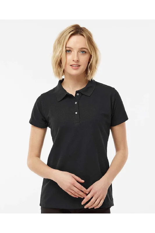 Tultex Womens Sport Short Sleeve Polo Shirt - Black