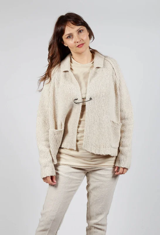 Oversized Cardigan in Bone Mel