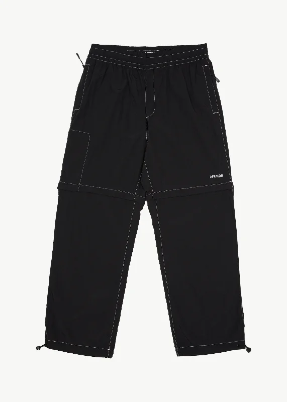 AFENDS Mens Valley - Zip Off Spray Pants - BLACK