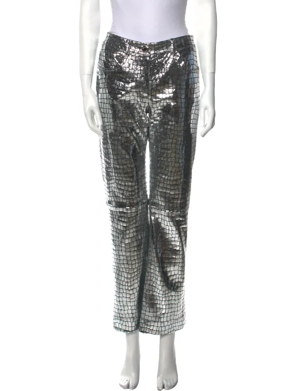 Alligator Pants In Silver