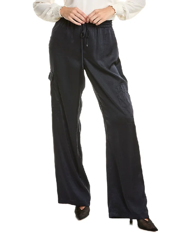 Elie Tahari Relaxed Satin Cargo Pant