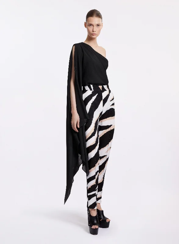 Zebra Print Cady Pants