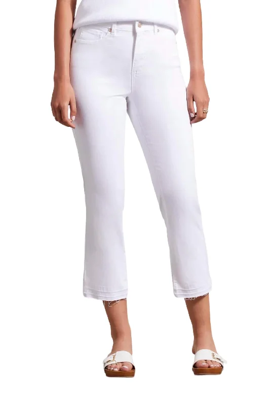 Sophia Microflare Crop Jeans In White