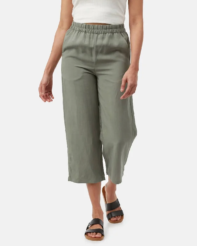 Treelinen Billow Pants In Agave Green