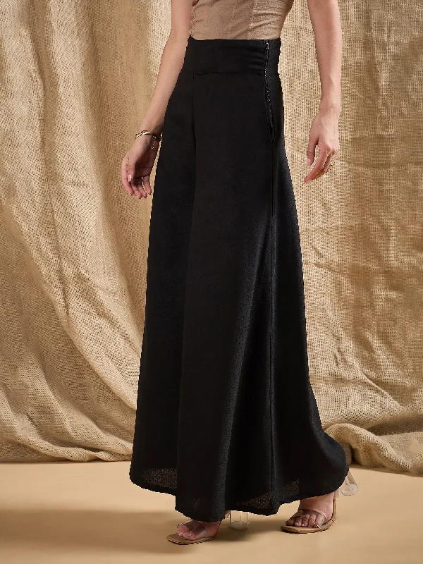 Women Black Wide Leg Pants