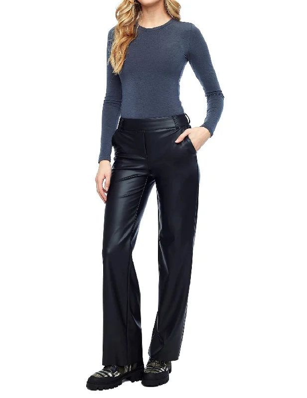 Yaelle Vegan Soft Leather Ankle Pant In Black