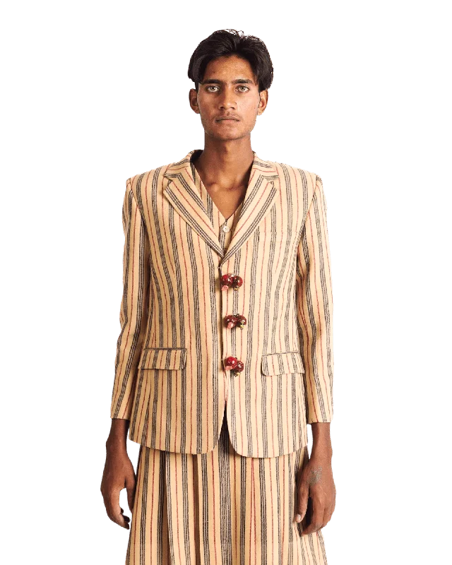 "SUNSET STRIPES" HANDWOVEN BLAZER